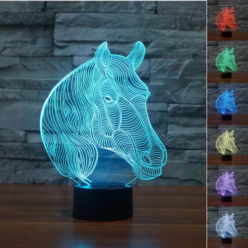 Lampe 3D LED Tête de Cheval