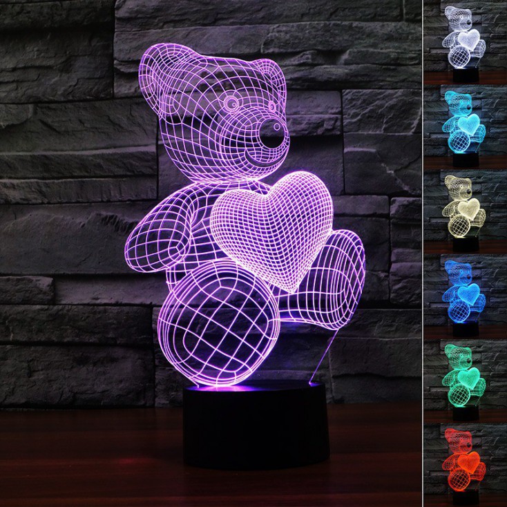 Lampe LED 3D Ourson Bonnet – Le Génie de la Lampe 3D